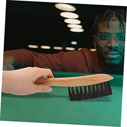 2pcs Wooden Pool Table Cleaning Brush Set Essential Felt Brush for Billiard Table Maintenance Includes and Rail Dust for Cleaning