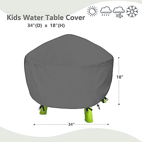 Kids Water Table Cover Fit Rain Showers Splash Pond Water Table,Waterproof Dust Proof Anti-UV Outdoor Toys Cover-Grey - color: Grey