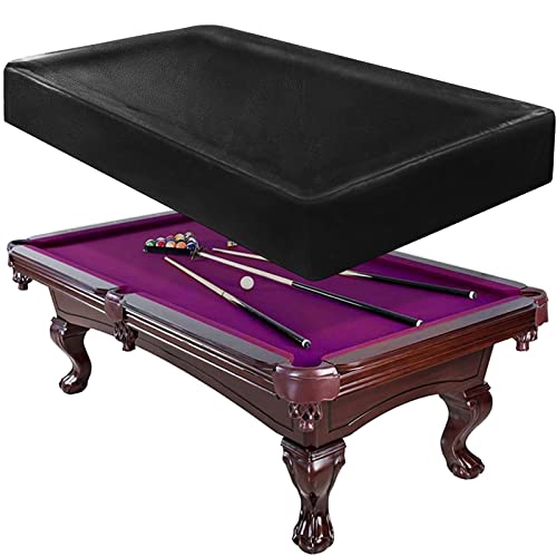 iCOVER Outdoor Pool Table Cover Waterproof Heavy Duty Leatherette Covers for Billiard Tables 8 Feet Black - color: Black 8ft