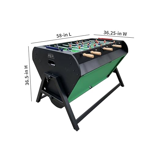 KICK Triplex 55″ Telescopic Rods 3-in-1 Swivel Multi Game Table – Foosball, Pool/Billiards & Air Hockey - color: Black