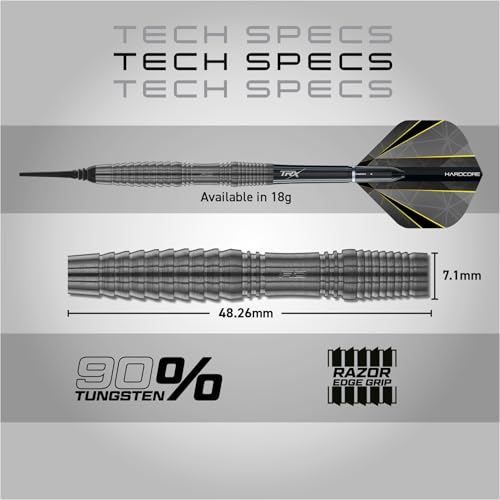 RED DRAGON Darts – Seren Onyx Series - 90% Tungsten Professional Soft tip Darts Set with Dart Flights and Dart Shafts (Stems) - Available in Four Styles - style: Seren 3