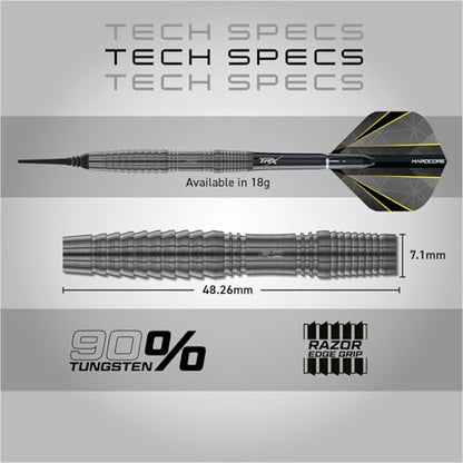 RED DRAGON Darts – Seren Onyx Series - 90% Tungsten Professional Soft tip Darts Set with Dart Flights and Dart Shafts (Stems) - Available in Four Styles - style: Seren 3