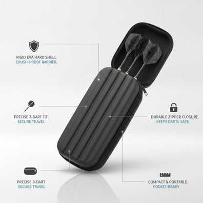 Hard Shell Dart Case for 3 Darts, EVA Travel Wallet with Zipper, Structured Storage for League Matches and Practice (1 PC)
