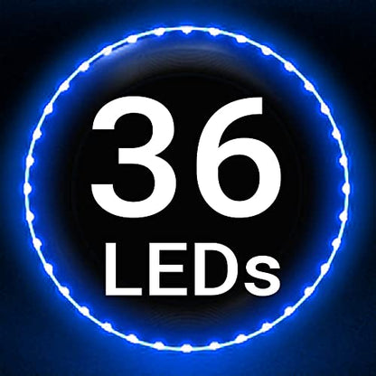 TOSY Flying Disc - 16 Million Colors RGB or 36 LEDs, Extremely Bright, Smart Modes, Camping Essentials for Teens/Kids/Adults/Men/Boys/Girls, Auto Light Up, Rechargeable, Waterproof, 175g - color: Blue 36 Leds (Black Disc)