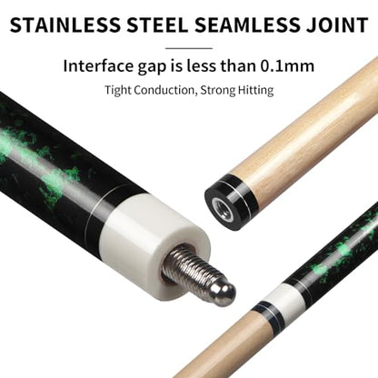 LOTKEY Pool Cue Sticks for Adults,Super Straightened Up 58'' 18 19 20 21oz Billiard Cues Canadian Maple Tacos De Billar Profesional Set of 4/3/2/1 House Bar Pool Que Table Beginner Pool Queue - color: 2 Sets (19oz Yellow, 21oz Green)