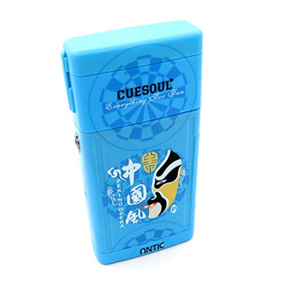 CUESOUL ANTIE Hard Dart Case with Peking Opera Mask Design and Dart Flights Case for Your Choice - color: Dart Case-Blue