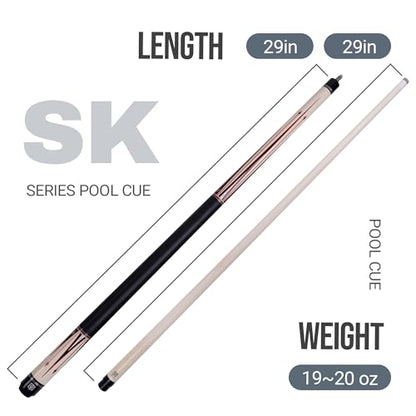 Pool Cue Stick for Adults, 58" Inch Pool Cue with 12.5mm Tip Hard Maple 2-Piece Billiard Cue Stick Beginner Pool Cue - color: White