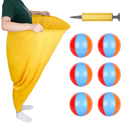 Granny Pants Yard Game–Giant Outdoor Tossing Game for Adults&Family–Includes 2 Pants,8 Bouncy Balls&2 Air Pumps–Funny Party Activity for Backyard,Reunion,Field Day or Team-Building - color: Yellow