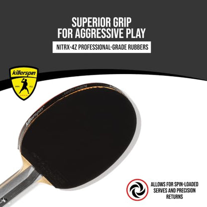 Killerspin Diamond TC Ping Pong Paddle, Advanced Table Tennis Paddle, Memory Book Paddle Case, Red/Black - style: Flared