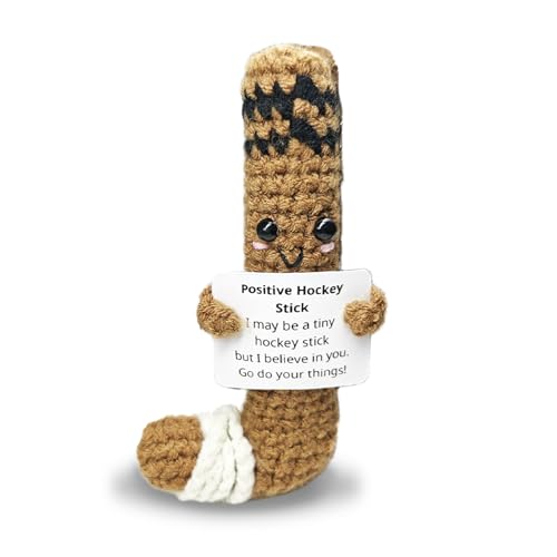 Positive Crochet Hockey,Handmade Collectible Hockey Stick- Emotional Support Decor,Motivational Gift for Hockeys Fans,Player,Coach,Best Friend,Man Cave Sports Decor Accent - color: Hockey Bat