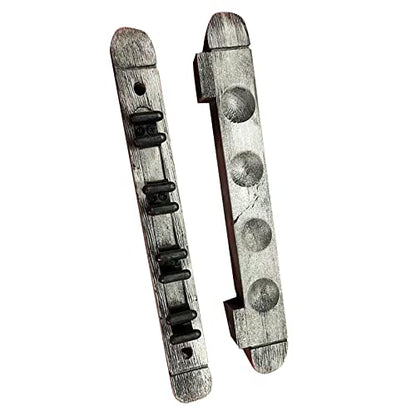 2Pcs 4 Pool Cue Rack Storage Table Rods Clip Bracket Wall Mounted Solid Wood Cue Rack Holder for Billiard Clubs Game Room Pool Bars Players - color: Grey