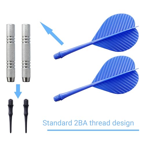Soft Tip Darts Set 12 Pack 14 Grams Integrated Darts Soft Tip Set with 100PCS Soft Dart Tips Darts Kit for Home Party Office Beginners