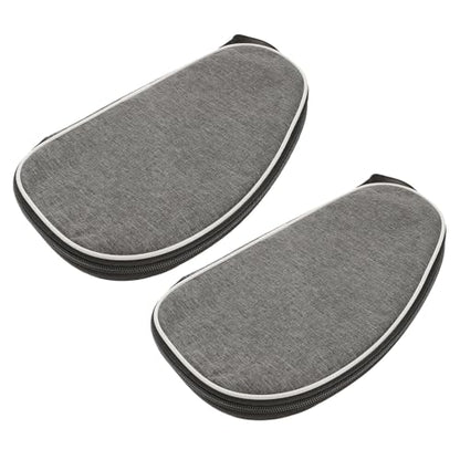 Toddmomy 2pcs Table Tennis Paddle Cover and Ball Organizing Bag, Portable Gray Shell Case with Zipper, Protective Storage for Pingpong Racket Carrying and Sports Equipment