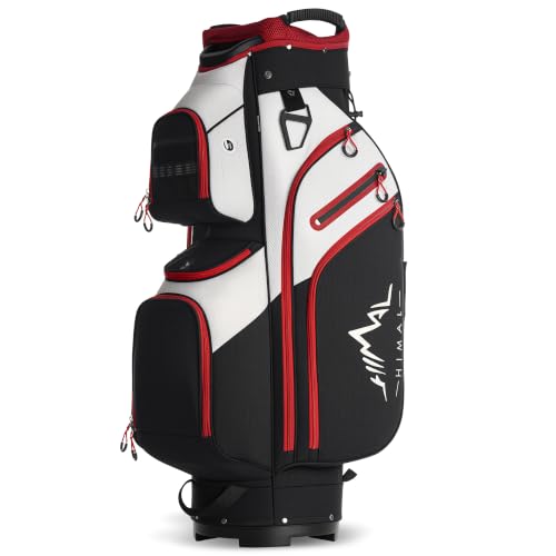 uniHimal Golf Cart Bag, 15 Way Organizer Divider Top with Handles | 15 Separate Compartments,Extra Storage Pockets,Rain Cover,Comfortable carry handles,Tough Abrasion‑Resistant Materials - color: Black-White
