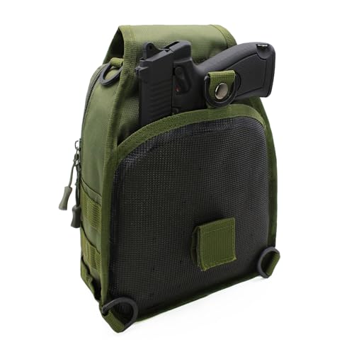 Viriber Tactical Backpack, Waterproof Military Cross-body Molle Sling Shoulder Backpack Chest Bag for Outdoor Every Day Carry Green - color: Green