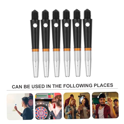 BESTonZON 6 Pcs Aluminum Dart Shafts, Rotating Stems for Steel Tip and Soft Darts, Replacement Flight Accessories Set with Standard 2BA Thread