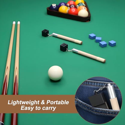 2 in 1Pool Chalk Holder, Square Pool Cue Chalk Holder and Cue Tip Pricker, 2 in 1 Billiards Accessories, Portable, Lightweight, Made of Wood and ABS
