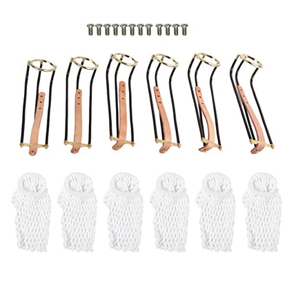 6 Pcs Billiards Table Slide Track with Net Bags, Billiards Table Accessories, Height and Length for 8 and Chinese Billiard Tables, Galvanized Metal