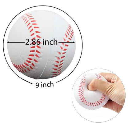 Soft Foam Baseballs Practice Training Ball for Beginners Squeeze Ball Safe Throwing Catching Batting - color: 2 Yellow Foam Baseballs