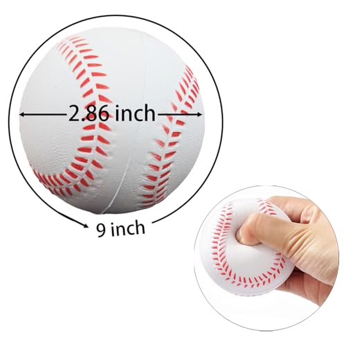 Soft Foam Baseballs Practice Training Ball for Beginners Squeeze Ball Safe Throwing Catching Batting - color: 2 White Foam Baseballs