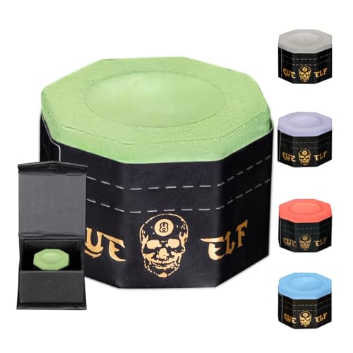 CUEELF Pool Chalk Premium Pool Cue Chalk Billiard Pool Stick Chalk Billiards Chalk-Blue,Green,Pink,Purple or Grey - color: Octagon-Green