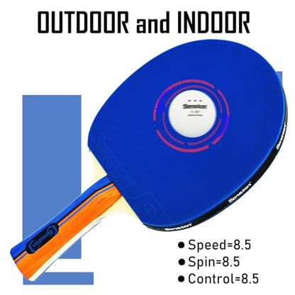 Senston Ping Pong Paddles Family Entertainment Set for Entertainment or Competition - Ping Pong Paddle Set - color: Blue