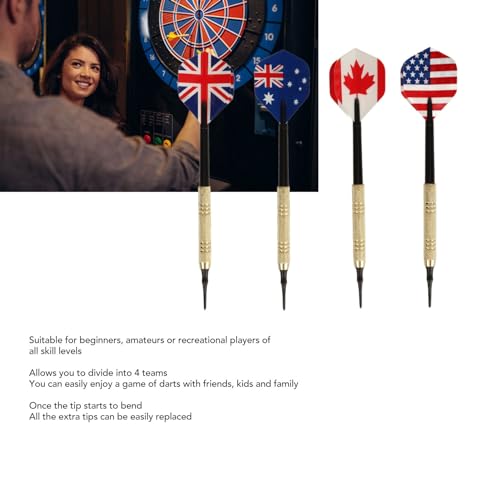 Soft Tip Dart Set, Plastic Tip Darts Set, Soft Tip Darts Set with 50 Dart Tips 12 Flights Shafts Barrels for Electronic Dart Board