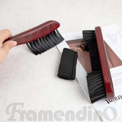 Framendino, 3 Pack Billiards Pool Table Rail Brush Cleaning Tools Set with Cleaner Cloth Wine Red - color: Wine Red