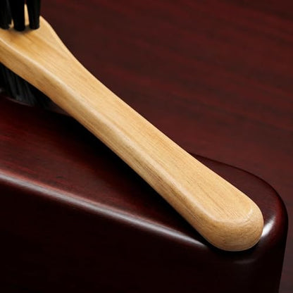 11pices Billiard Table Cleaning Set , including 2 wooden brushes, a cue cleaning cloth, sandpaper for polishing cue tips, a lint roller, a cue tip protector, three-finger gloves and a storage bag