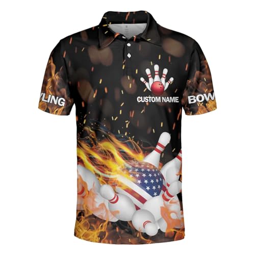 GABITA Personalized Bowling Jerseys for Men, Custom Bowling Shirts, Funny Bowling Shirts Gift for Bowler Team Player - color: A22