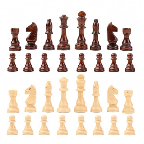 LuckyWish Large Wood Chess Pieces,4.3 Inch King,Chess Pieces Only, No Board (4.3 Inch King)