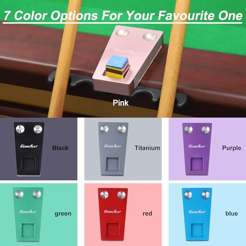 6 In 1 Portable Weighted Pool Cue Holder, chalk holder, billiard cue tip tool, Pink - color: Pink