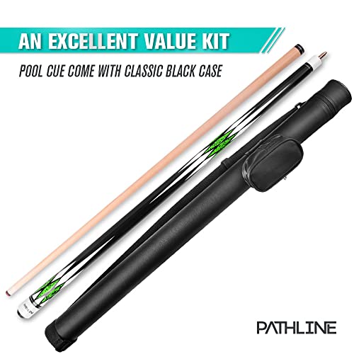 PLN Pool Cue Kit - 58 inch Canadian Maple Billiard Pool Stick and Hard Case - color: Green, size: 18oz