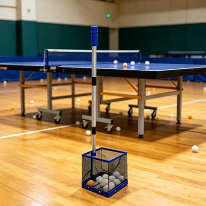 Adjustable Height Ping Pong Ball Picker Upper Hold 120 Balls Table Tennis Ball Picker, Portable Ping Pong Ball Collector for Training