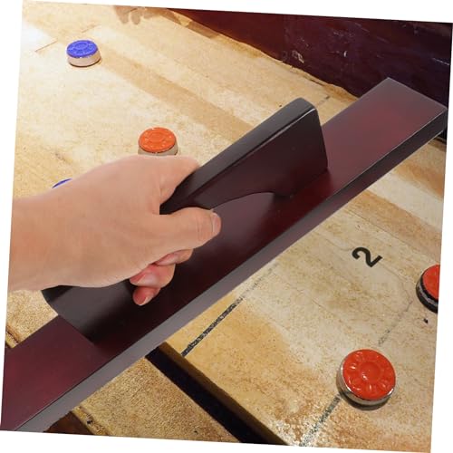Shuffleboard Supplies Black Sand Cleaning Brush Wood Shuffleboard Cleaning Brush Polyester Fiber - color: Dark Red