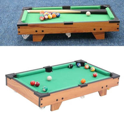 Mini Pool Table, Billiards Table for Kids, Tabletop Billiards Set with Sticks & Triangle Rack, for Kids and Family Fun