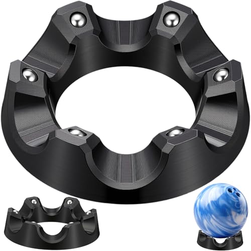 Yookeer Bowling Ball Spinner Stand, 360° Smooth Rotating Ball Cup Holder with Easy Multi-Angle Grip, Universal Bowling Accessories for Optimal Performance, Cleaning & Polishing - color: Black