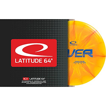 Latitude 64 Retro Burst River | Disc Golf Fairway Driver | Easy-to-Throw Disc Golf Driver for Beginners | Straight Flying | 170g+ Frisbee Disc | Unique Burst Patterns | Gray - color: Gray