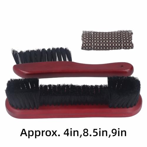 Wooden Billiards Pool Table Brush Set - Wood Handle Rail & Felt Cleaner with Soft Nylon Burshes for Home, Bar & Game Rooms - color: Red