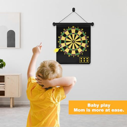 Magnetic Dart Board Set for Kids with 12 Darts - Indoor/Outdoor Safe Games for Boys & Girls Teens, Birthday Gifts Game Room Decor Toys