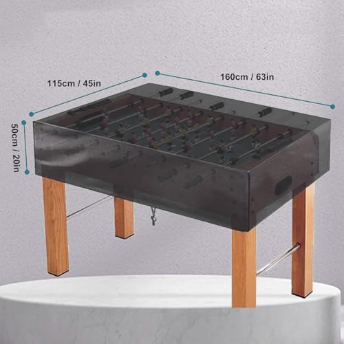 PerGar Foosball Table Cover, Silver, Waterproof, 210D Oxford Cloth, Universal Fit, 160x115x50cm