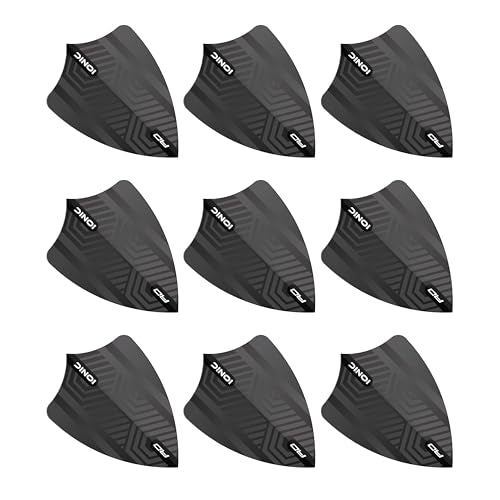 RED DRAGON Hardcore Freestyle Dart Flights - Extra Thick 100 Micron Replacement Flights for Fast, Stable Throwing Performance - 9 Flights (3 Sets) Designs - color: Black