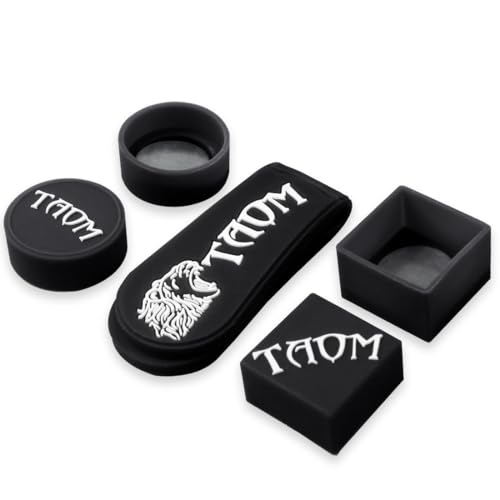 TAOM Magnetic Chalk Holder Belt Clip for Round and Square,Portable Pool Cue Chalk Holder with Silicone Clip,Silent Chalk Holder Pool Billiards,Chalk Case Pool Table Accessories - color: B-Black white