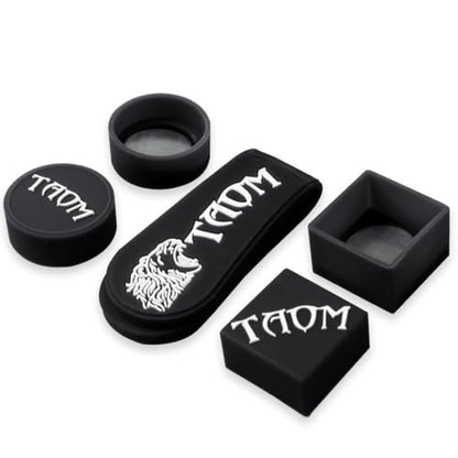 TAOM Magnetic Chalk Holder Belt Clip for Round and Square,Portable Pool Cue Chalk Holder with Silicone Clip,Silent Chalk Holder Pool Billiards,Chalk Case Pool Table Accessories - color: B-Black white