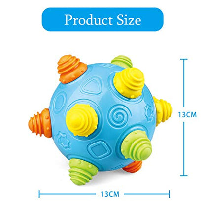 Toddler's Music Dancing Shake Ball - Move, Crawl, Bounce, Sensory Learning for Kids and Babies, Fun Gift for Both Boys and Girls - color: Blue