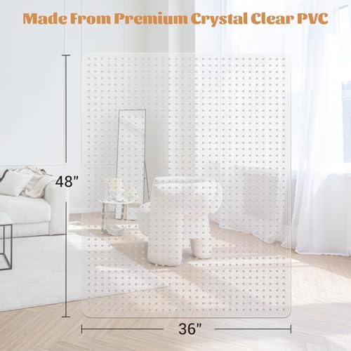 KMAT Office Chair Mat for Carpet, Computer Desk Mat,Clear Desk Chair Mat for Home Office Rolling Chair,Heavy Duty Floor Protector-Easy to Clean,Anti-Slip-36 x48 Rectangle - size: 36"x48", style: Studded Version for Carpet