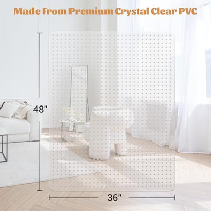 KMAT Office Chair Mat for Carpet, Computer Desk Mat,Clear Desk Chair Mat for Home Office Rolling Chair,Heavy Duty Floor Protector-Easy to Clean,Anti-Slip-36 x48 Rectangle - size: 36"x48", style: Studded Version for Carpet