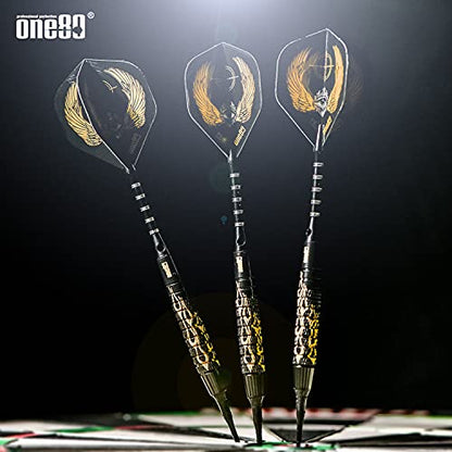 ONE80 Soft Tip Darts Set, 16grams, 12 Pack Steel/Brass Barrel, with Extra Flights, Aluminum Shafts, Flight Protectors and Tool Kit … - style: Brass Barrel