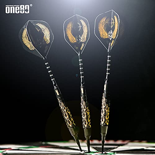 ONE80 Soft Tip Darts Set, 16grams, 12 Pack Steel/Brass Barrel, with Extra Flights, Aluminum Shafts, Flight Protectors and Tool Kit … - style: Brass Barrel
