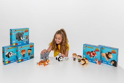Pix Brix - Toy Pixel Art Kit - African Elephant, 906 Pieces - Patented Slide + Stack Pixel Puzzle Building Bricks, Build & Collect Animals - Stem Toys, Ages 6 Plus - style: African Elephant
